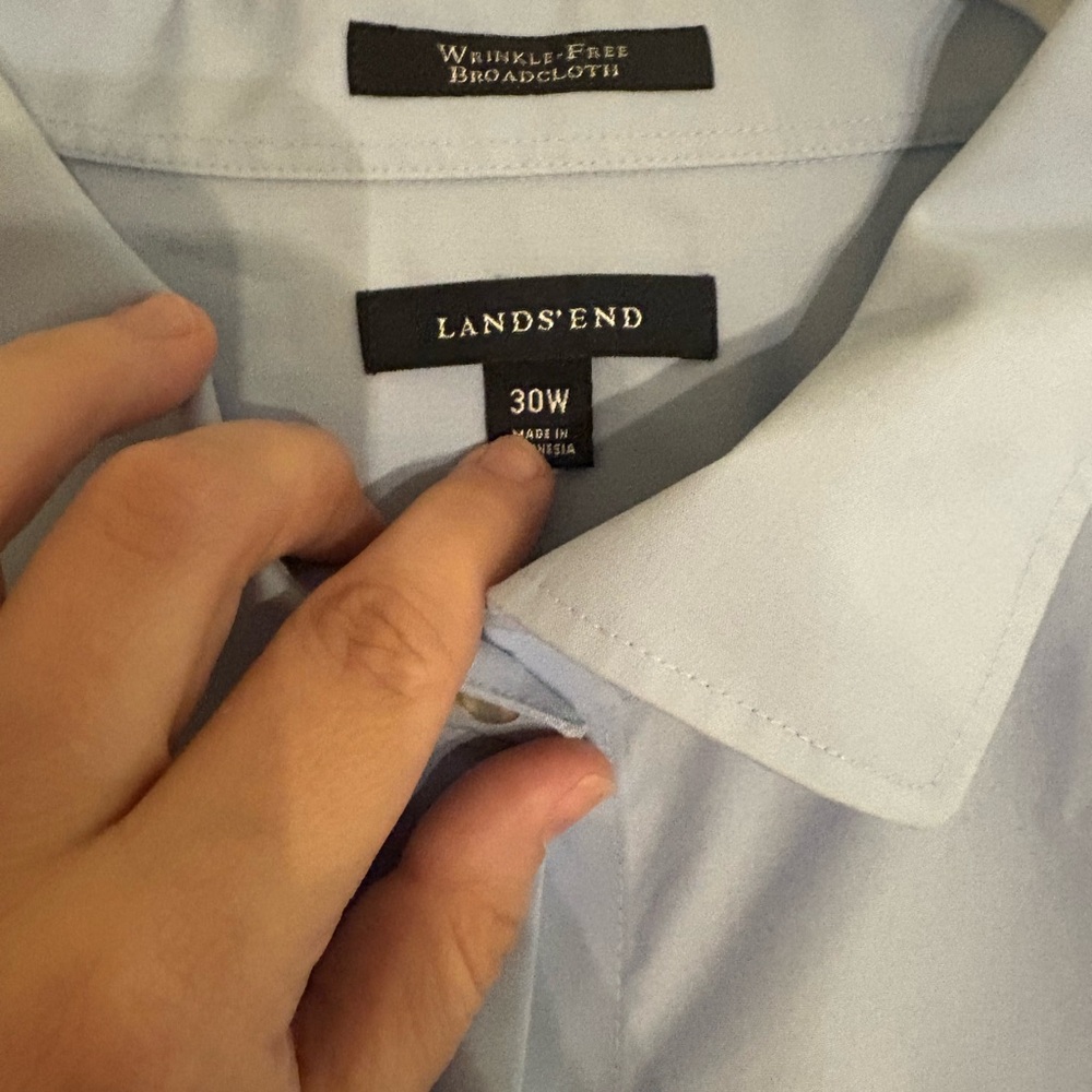 Lands' End Men's Sky Blue Dress Shirt